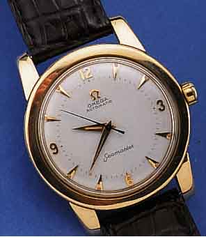 OMEGA HERRENARMBANDUHR SEAMASTER, REF.-NR. C2577/2SC, EDELST., BODEN GESCHR., STARKE ROSE-G. HAUBE, ORIG.-BLATT, LEDERB. SPäTER, WERK VERG., ...