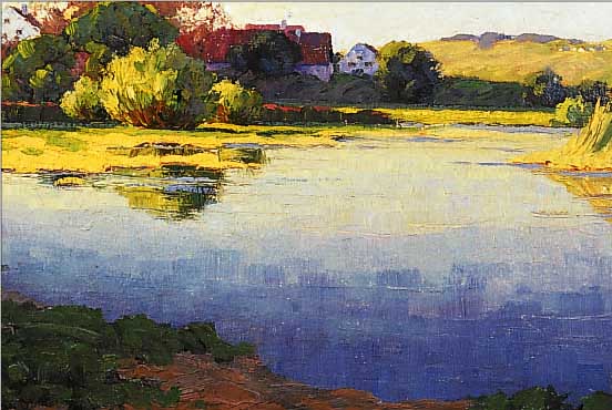 MüNCH-MANNHEIM, GUSTAV HEINRICH, 1882 DACHAU-1922 MANNHEIM, SCHüLER DER AKADEMIE KARLSRUHE, BEI LUDWIG DILL, HIER: GEHöFT AN ...
