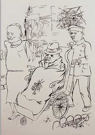 GROSZ, GEORGES, 1893-1959, ZWEI LITHOGRA- PHIEN AUS INTERREGNUM, BLATTGR. CA. 40 X 29 CM, PP