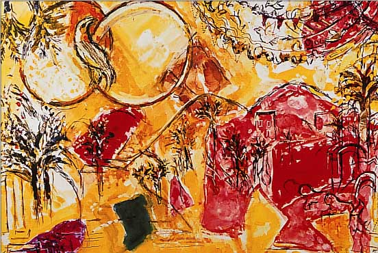 CHAGALL, MARC, 1887-1985, DREI FARBLITHOS AUS CHAGALL AT THE MET, MOURLOT PARIS 1971, DOPPELBLäTTER MIT BUGFALTEN, JE CA. 35 X 52 CMPP