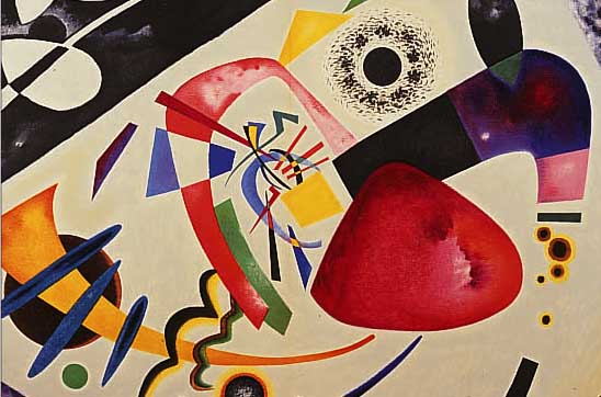 KANDINSKY, WASSILY, 1866-1944, DER ROTE FLECK, FARBLITHO AUS: DER INNERE BLICK, MOURLOT MAEGHT PARIS 1960, DOPPELBLATT MIT BUGFALTE, ...
