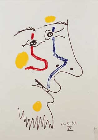 PICASSO, PABLO, 1881-1973, LE GOUT DE BONHEUR, FARBLITHOGRAPHIE AUF BüTTEN, HAND- PRESSENDRUCK UNTER AUFSICHT PICASSOS, AUFLAGE DIETZ, ...