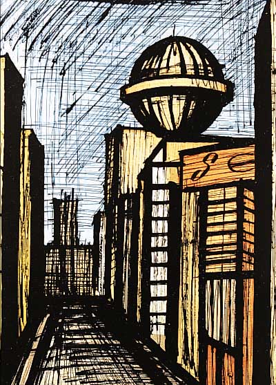 BUFFET, BERNARD, 1928-2000, ZWEI FARB- LITHOGRAPHIEN AUS: EINE REISE NACH JAPAN, AUFLAGE 200 EXEMPL., MOURLOT PARIS 1981, JE CA. 47 X 32 ...