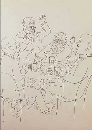 GROSZ, GEORGES, 1893-1959, FüNF LITHO- GRAPHIEN AUS ECCE HOMO, MALIK-VERLAG BERLIN 1923, GEBRäUNT, JE CA. 35 X 25 CM, PP
