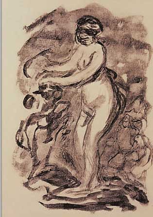RENOIR, AUGUSTE, 1841-1919, VIER LITHO- GRAPHIEN, ED. ANDRE SAURET, MOURLOT PARIS 1951, GEBRäUNT, BLATTGR. JE CA. 32 X 24,5 CM