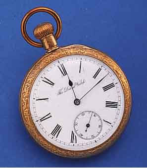 DIANA WATCH HERRENTASCHENUHR LEPINE, REF.- NR. 119345, SCHWEIZ F.D. BRIT. MARKT, UM 1914,METALL ROTVERG., STRAHLENDEKOR, EMAILBL. FEIN HAARR. BEI ...