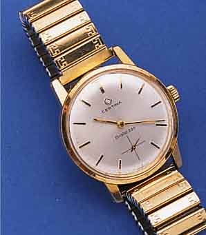 CERTINA HERRENARMBANDUHR BRISTOL 230, SCHWEIZ UM 1966, METALL M. GG-AUFLAGE, EDELST.-SCHR.-BODEN, EDELST.-ZUGGLIEDERB. M. GG-AUF- LAGE, 17 ...