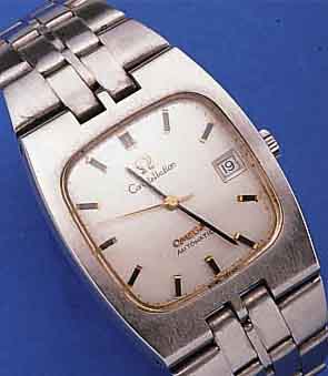 OMEGA HERRENARMBANDUHR AUTOMATIK, REF.-NR. 168047, SCHWEIZ UM 1974, EDELST.-STüLPGEH. INCL. BAND, BODEN 4-FACH VERSCHR., GET. A- WELLE, BEI ...