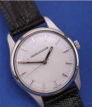 JAEGER LE COULTRE HERRENARMBANDUHR, SCHWEIZ UM 1965, EDELST.-GEH. VON FAVRE LEUBA, BODEN VERSCHR., BLATT REST., RUNDANKERW., 17 ST., ...