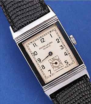 UNITAS ARMBANDUHR, WERK SCHWEIZ UM 1950, METALLWENDEGEH. VERCHR., AKTUELLE REMONTAGE, KONTRASTZIFFERBL., GEBL. STAHLZEIGER, LEDERB. NEU, 17 ST., ...