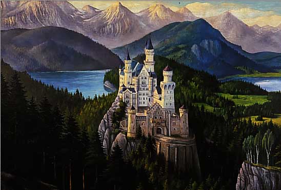 SANDER, RICHARD PAUL, GEB. 1885 BARMEN, SCHLOß NEUSCHWANSTEIN, ÖL/LWD, LI. U. SIGN. UND DAT. 1936, CA. 62 X 85 CM, R.