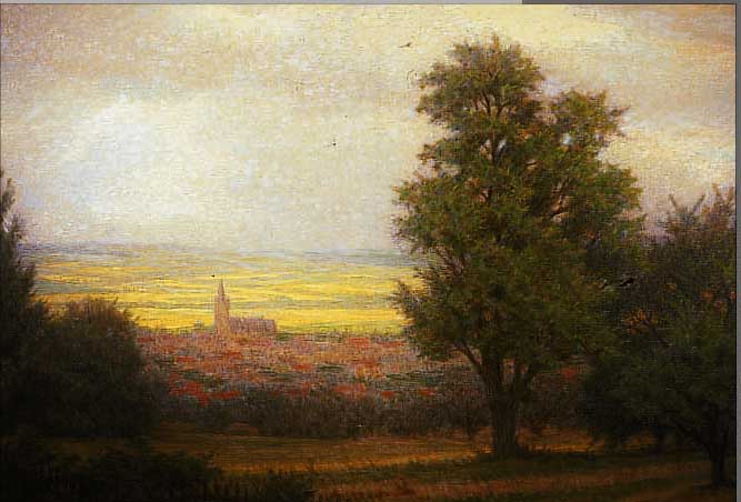 WERNER, REINHOLD, *1864 FRANKFURT/M., WAR SCHüLER VON HASSELHORST UND J. F. KIRCH- BACH, WERKE U.A. IM MUSEUM IN FRANKFURT, HIER: BLICK ...