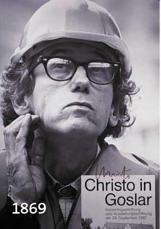 CHRICHRISTO JAVACHEFF, *1935 GABROVO, PLAKAT "CHRISTO IN GOSLAR", MÖNCHEHAUS-MUSEUM FÜR MODERNE KUNST, 1987/8" OFFSET MIT DER ...