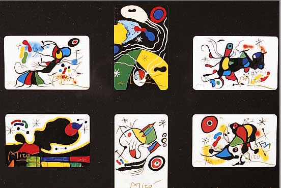 KUJAU, KONRAD, SATZ AUS 6 TELEFONKARTEN NACH JOAN MIRO, ED. GALERIE DER FäLSCHUNGEN, PP, U.GL., R.