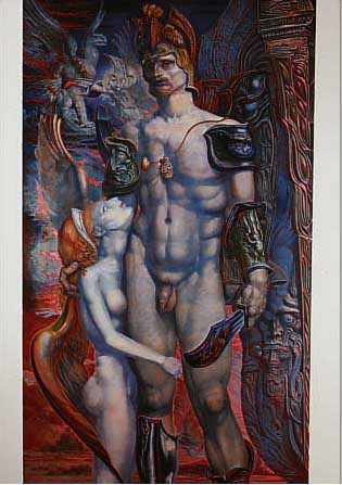 FUCHS, ERNST, "PERSEUS-HOMMAGE A DAIDALOS", FARBSERIGRAPHIE AUS DER MAPPE "HIGHLIGHTS I, 1979", MüNCHEN 1979, SIGN. U. NUM. ...