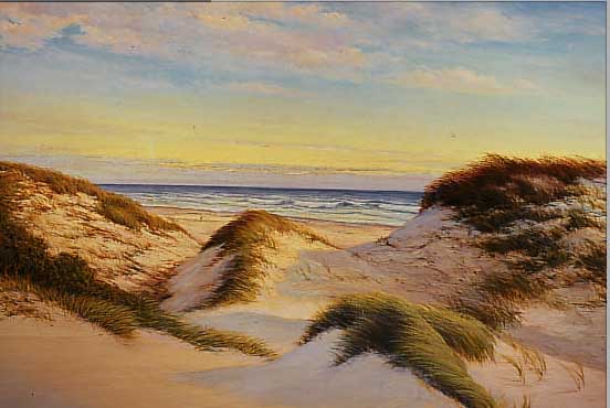 HETZEL, F.B., DüNENLANDSCHAFT, 1. HäLFTE DES20. JH., ÖL/LWD., L. ALTERSSPUREN, SIGN., CA. 60 X 90 CM, R.
