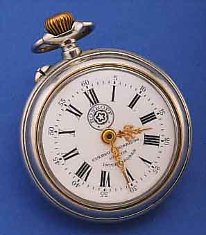 ROSKOPF HERRENTASCHENUHR, SCHWEIZ UM 1904, FüR DEN LATEINAMERIKANISCHEN MARKT, HIER HABANA, SO REG.-GRAV. AUF NICKELBODEN, PERF. EMAILBL. M. ...