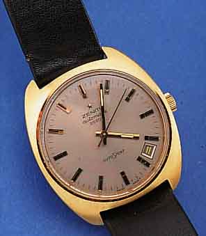 ZENITH HERRENARMBANDUHR AUTOMATIK/AUTOSPORT, SCHWEIZ UM 1966, METALL HARTVERG., EDELST.- BODEN GESCHR., 23 ST., ZENTRALROTOR, KAL. 2562PC, ...