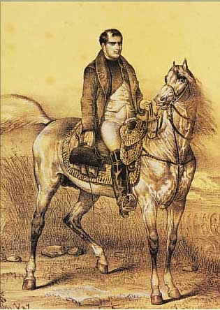 NAPOLEON-GRAFIK, GROSSES KONVOLUT: LITH. V. A. BOEHDEN, BERLIN 1806: NAPOLEON ZU PFERD, CA. 23.5X18.5 CM, AUSSERH. D. DARST., HINTER- LEGTER ...