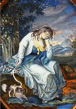 UNBEK. KüNSLER, ENDE 18. JH., NACH DEM ORIGINAL ANGELIKA KAUFFMANNS (1741-1807), DIE WAHNSINNIGE MARIA, ZU LAURENCE STERNE, SENTIMENTAL ...