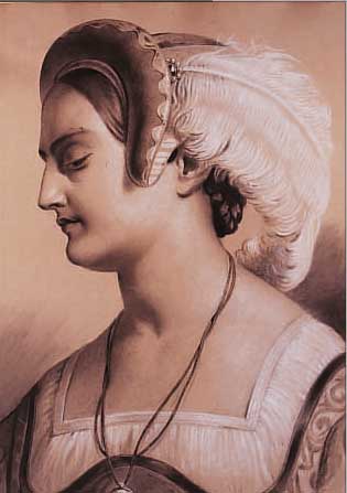 UNBEKANNTER MALER DES BIEDERMEIER, UM 1840, PORTRäT EINER JUNGEN FRAU MIT FEDERHAUBE, WEIß UND BLEISTIFT AUF GRAUEM PAPIER, AN DEN RäNDERN ...