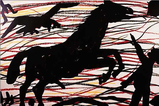 PENCK, A.R., GEB. 1939, FARBOFFSET, RE. U. HANDSIGNIERT, CA. 59 X 83 CM