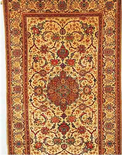 KESCHAN, PERSIEN, 210 X 130CM, EHZ 2 FLOR WOLLE, UM 1940,