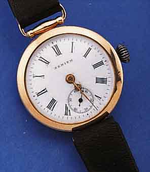 ZENITH FRüHE ARMBANDUHR, FüR DEN RUSS. MARKT UM 1914, RG 583/000, BODEN U. GLASR. GEDR., SCHARNIERBANDANST., ORIG.-EMAILBL., FEIN ...