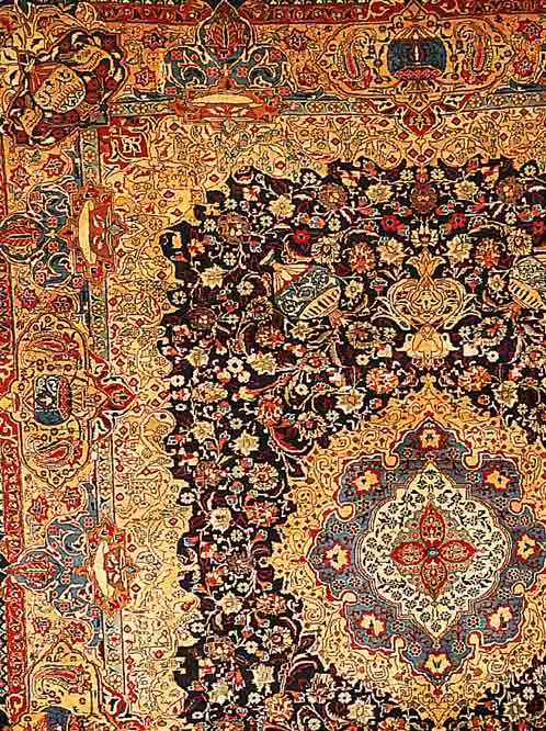 KASCHMAR,PERSIEN CA 388 X 295 CM. .EHZ 3 FLOR WOLLE.CA 50 JAHRE.