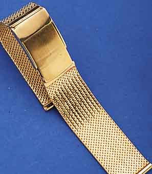 GOLDBAND FüR HERRENARMBANDUHR, GG 585/000, STEGBR. 18 MM, L. VON STEG ZU STEG CA. 15 CM, AN FALTSCHL. VERL., AUFGEARB., CA. 36 G