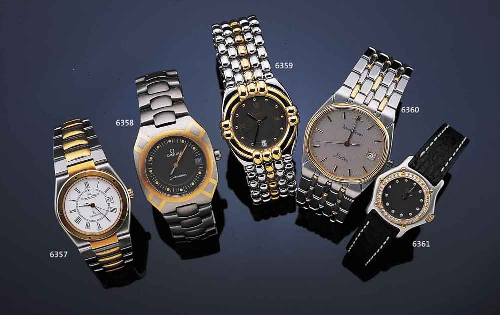 OMEGA SEAMASTER HERRENARMBANDUHR, TITANGEH.,TITANBD., HIGH-TECH-QUARTZWERK M. SEK.-TAKT U.DAT., LüN. MASSIV GG-INTARSIERT, BOD. AUFGE- DR., BEI ...