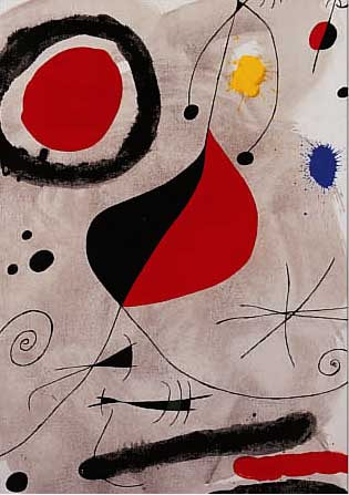 MIRO, JOAN, 1893 - 1983, FARBLITHOGRAPHIE, AUF VèLIN, 37 X 27 CM, UNTER GLAS, R.