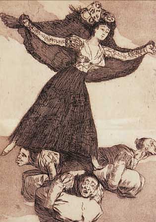 GOYA, FRACISCO JOSE, 1746 - 1824, "VOLAVERUNT", RADIERUNG AUS "LOS CAPRICHOS", CA. 22,5 X 17,5 CM, UNTER GLAS, R.