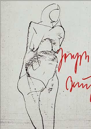 BEUYS, JOSEPH, 1921 - 1986, "MäDCHEN", OFFSETLITHOGRAPHIE NACH EINER ZEICHNUNG AUS DEN 50ER JAHREN, HANDSIGNIERT, 23,5 X 16,5 ...