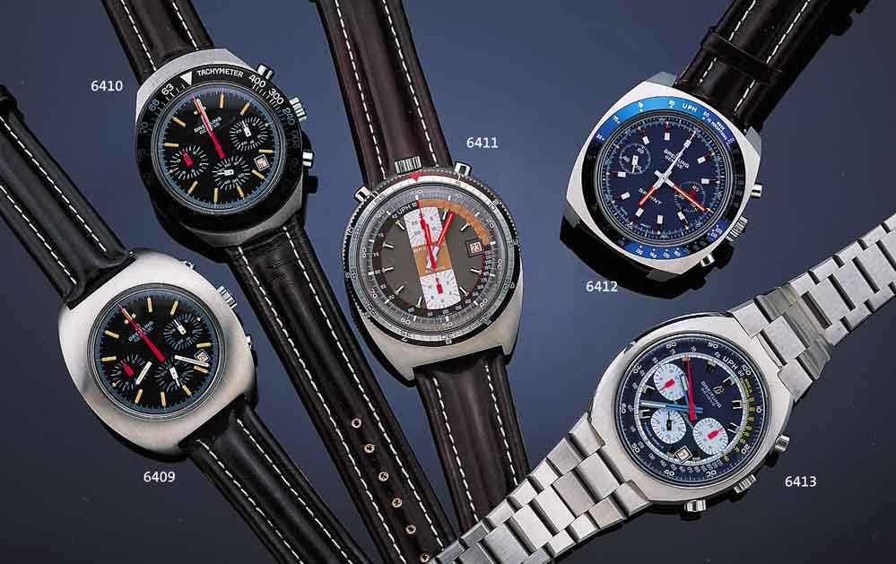 BREITLING ARMBANDCHRONOGRAPH DATORA/LONGPLAY, SCHWEIZ UM 1972, EDELST./METALL HARTVER- CHR., UNGETR. LAGERW., LEDERB., STüLPGEH., 30 MIN.-U. 12 ...