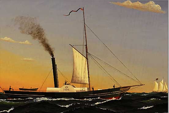 SIEGFRIED, P., DäNISCHER MALER, UM 1900, DER DäNISCHE DAMPFER HEBE VON THISTED, ÖL/ HOLZ, RE. U. SIGN., MITTIG BETITELT, CA. 27 X 39 ...