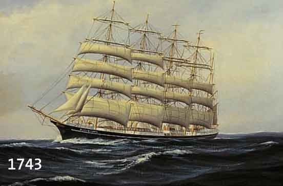 PEDERSEN, P., DÄNISCHER MALER, ANFANG 20. JH., VIERMAST-SEGELSCHIFF IN VOLLER TAKELAGE, ÖL/LWD, RE. U. SIGN., CA. 42 X 62 CM, R.