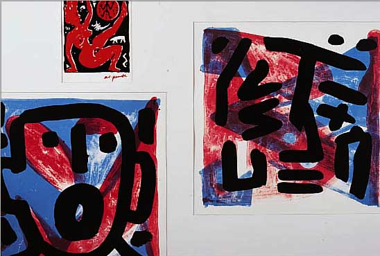 PENCK, A.R., ZWEI FARBLITHOGRAPHIEN UND EIN MULTIPLE, ZWEI FARBLITHOS AUS ENGEL JE CA. 26 X 26 CM, MULTIPLE HANDSIGN., PP, U.GL., R.