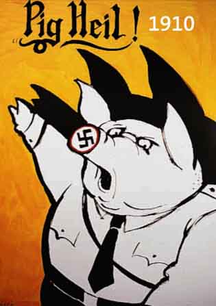 UNGERER, TOMI, PIG HEIL, FARBOFFSET, HANDSIGN., CA. 75 X 55 CM