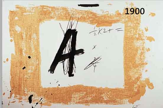 TAPITAPIES, ANTONI, KOMPOSITION MIT GROßEM A, LITHOGRAPHIE IN SCHWARZ UND BRAUN, BLATTGR. CA. 55 X 75 CM, WVZ G.639