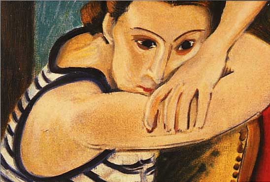 MATISSE, HENRI, 1869 - 1954, "SINNENDE", FARBLITHOGRAPHIE, MONTE CARLO, A. SAURET 1954, 26,5 X 20,5 CM, PP. UNTER GLAS, R.