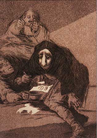 GOYA, FRANCISCO JOSE, 1746 - 1824, "EL VERGONZOSO", RADIERUNG AUS "LOS CAPRICHOS", CA. 22,5 X 17,5 CM, ...