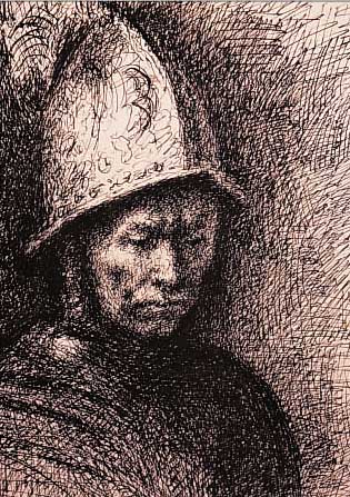 PICASSO, PABLO, 1881 - 1973, DER MANN MIT DEM GOLDHELM, LITHOGRAPHIE AUF BüTTEN AUS DER SUITE: CARNET DE LA CALIFORNIE VON 1957, I. D. ...