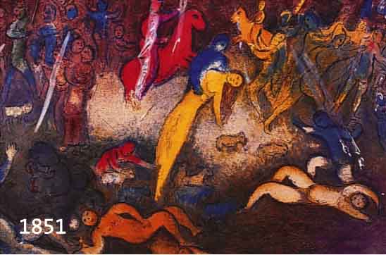 CHAGALL, MARC, 1887 - 1985, KONVOLUT AUS ZWEI FARBOFFSETS AUS "DAPHNES UND CLOE" VON 1961, "CHLOE WIRD ENTFüHRT, MOURLOT 327, ...