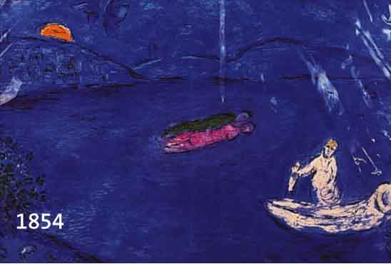 CHAGALL, MARC, 1887 - 1985, KONVOLUT AUS ZWEI FARBOFFSETS AUS "DAPHNIS UND CHLOE" VON 1961, "NACHKLANG", MOURLOT 340, ...