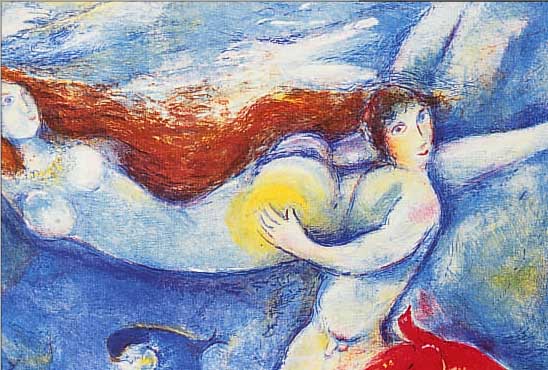 CHAGALL, MARC, 1887 - 1985, "DAS PAAR", FARBOFFSET, CA. 23,5 X 31 CM, PP. UNTER GLAS, R.
