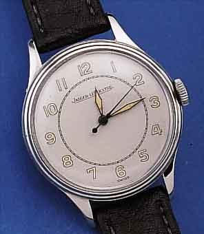 JAEGER LE COULTRE HERRENARMBANDUHR, SCHWEIZ UM 1952, EDELST., BODEN GEDR., BEI FERTIGST. WASSERGESCH., BLATT REST., WERK VER-G., 15 ST., ...