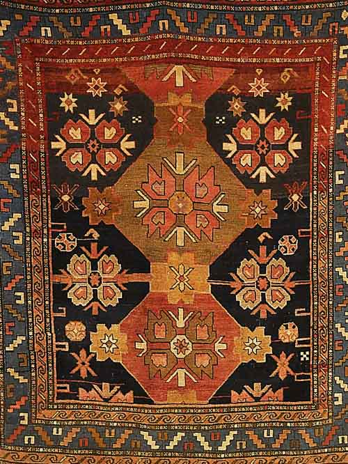 KAZAK, RUSSLAND, 177 X 146CM, .UM 1890. EHZ 3-4.WOLLE AUF WOLLE.