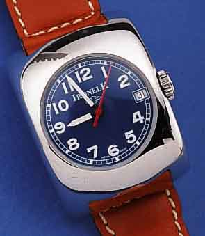IRONELK SOGENANNTE DRIVERWATCH, SCHWEIZ 2000UNGETR. LAGERW., POL. EDELST.-GEH., BODEN GE- SCHR., BOMB. MINERALGL., EXTREM IN SICH GEW., AUF ...