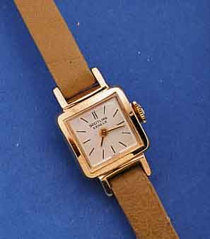 BREITLING DAMENARMBANDUHR, SCHWEIZ UM 1960, UNGETR. LAGERW., METALL ROTVERG., EDELST.- BODEN GEDR., REF.-NR. 5595, ANKERFORMWERK VON AS, ...